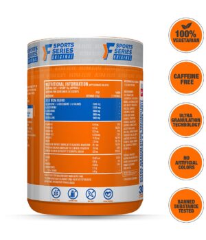 Fast&Up BCAA (30 Servings, Orange Flavor) Advanced BCAA Supplement.